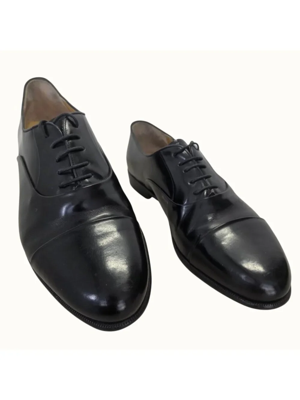 Nordstrom Mens Black Leather Oxford Shoes Size 13W Handmade in Italy Y2K